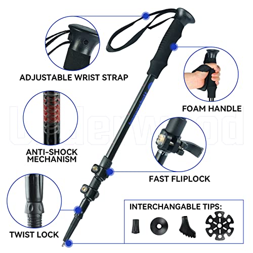 Collapsible Trekking Poles for Hiking 2 Pack 