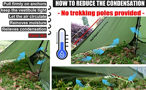 Gret Roll over image to zoom in 1 Person and 2 Person Trekking Pole Tent for Backpacking