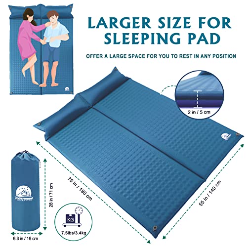 Underwood Aggregator Double Self-Inflating Sleeping Pad for Camping