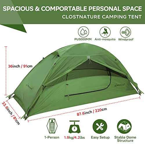 Clostnature 1-Person Tent for Backpacking